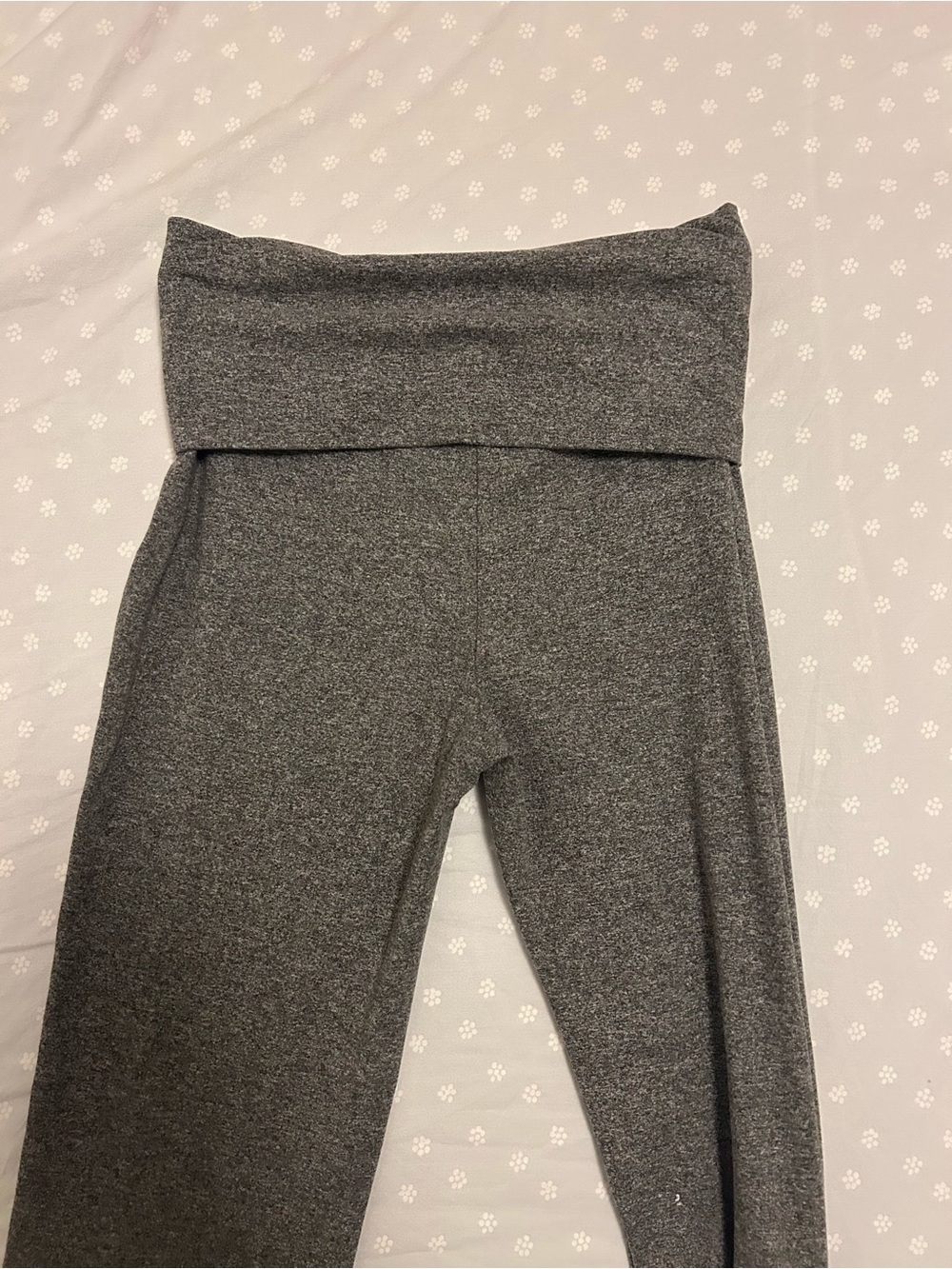 High-Waist Foldover Grey yoga pants flare Leggings